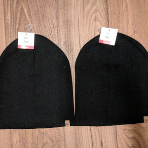 NWT 2 pcs Black Knit Beanie Unisex